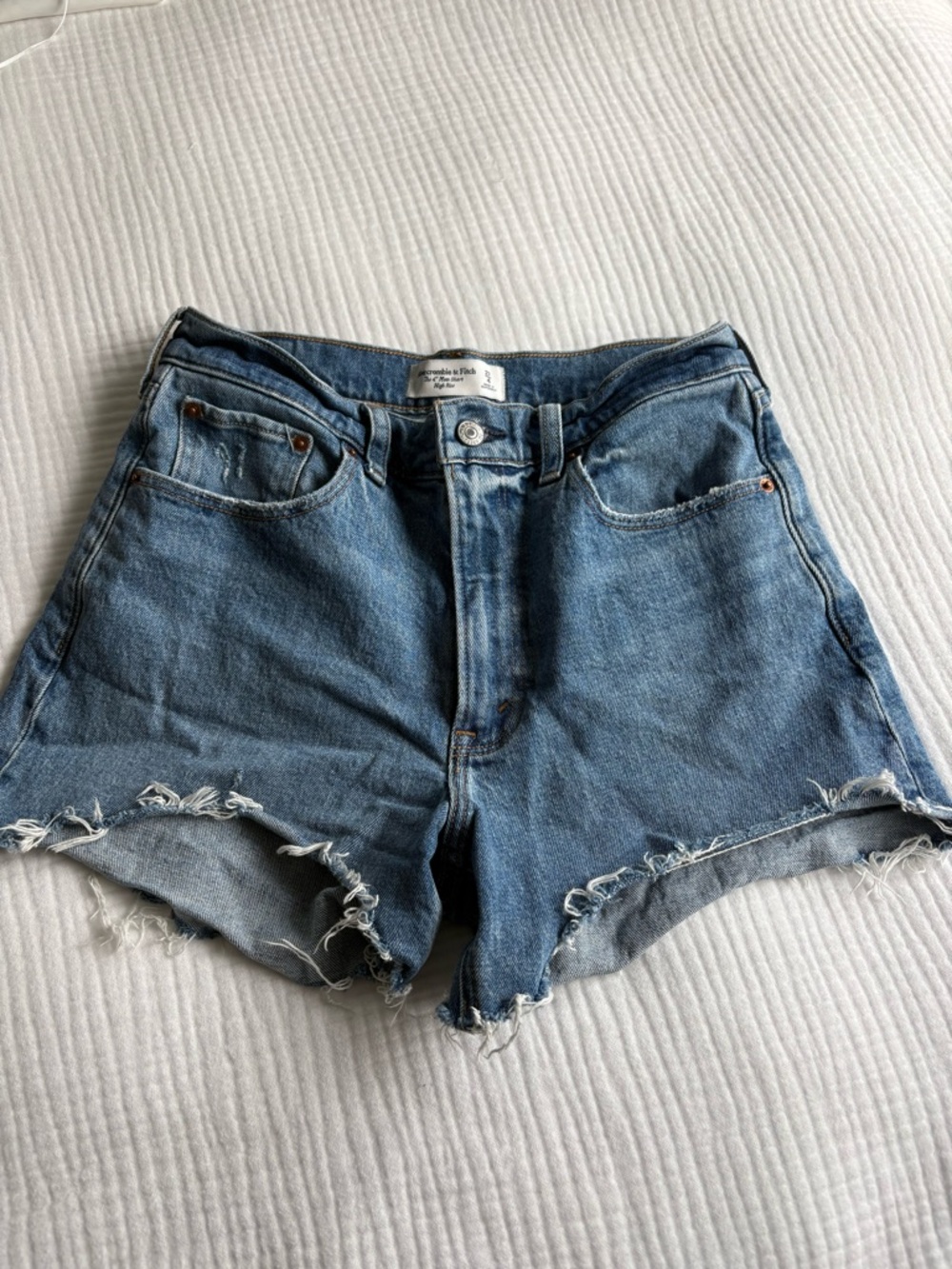 Abercrombie & Fitch Light Blue Distressed Denim Cutoff Shorts